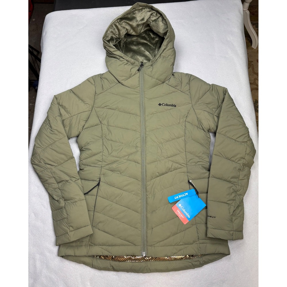 Columbia Joy Peak II Omni Heat Gorpcore Puffer Olive Green XS NWT